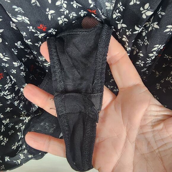 Free‎ People Ladylike Lady Printed Bodysuit Carbon Combo Medium NWT Cottagecore - Picture 6 of 8